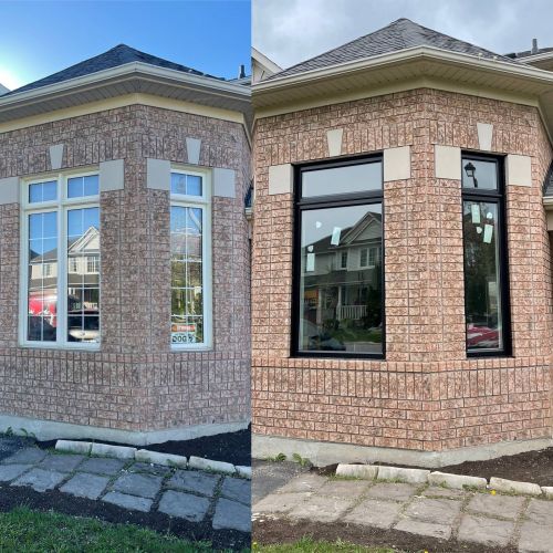 Before and after photos of a new window installation